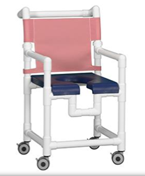 Deluxe Open Front Shower Chair Pink Mesh
