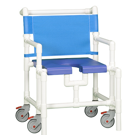 Elite Oversize Shower Chair with Mesh Back Blue