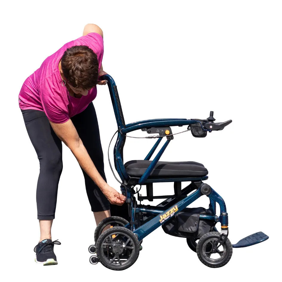 Pride Mobility Jazzy Carbon 27 Lightweight Folding Power Wheelchair intuitive