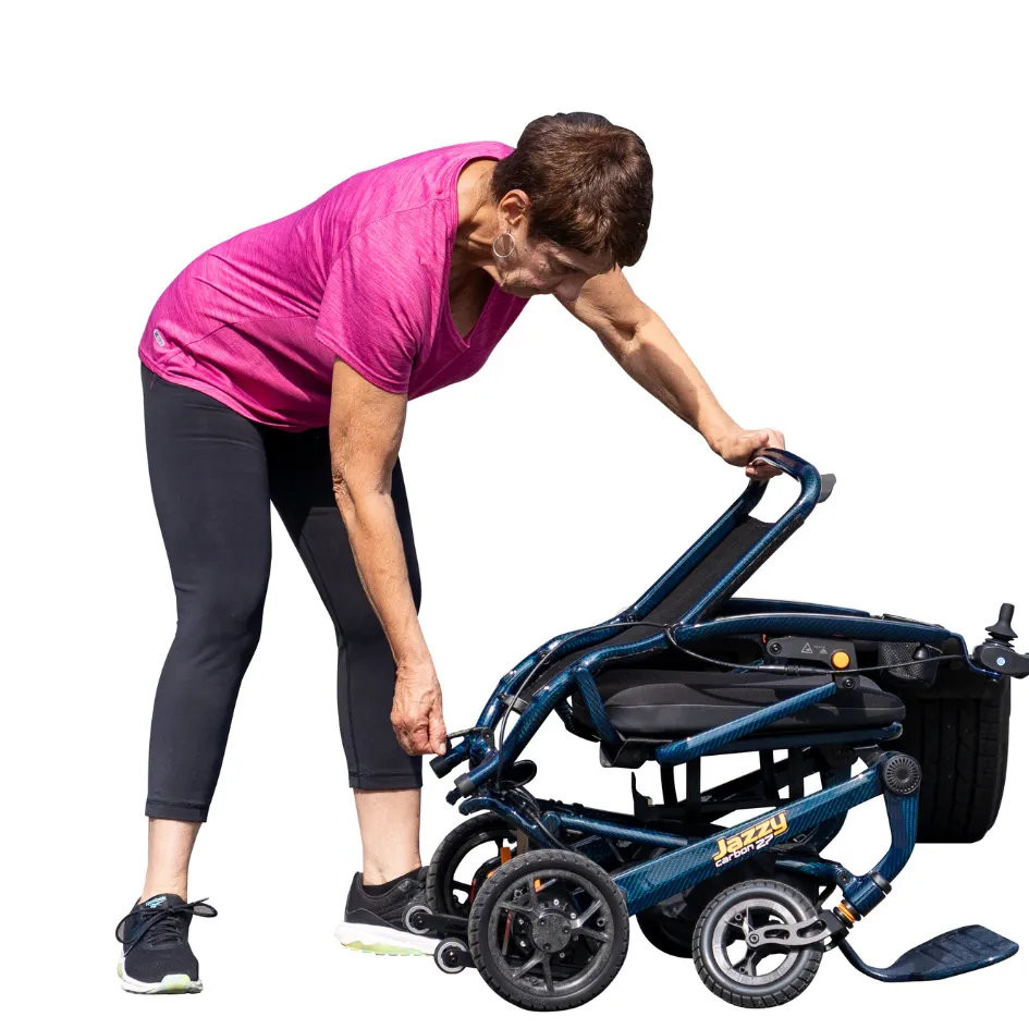 Pride Mobility Jazzy Carbon 27 Lightweight Folding Power Wheelchair compact