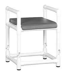 Shower Bench with Solid Deluxe Soft Seat Gray