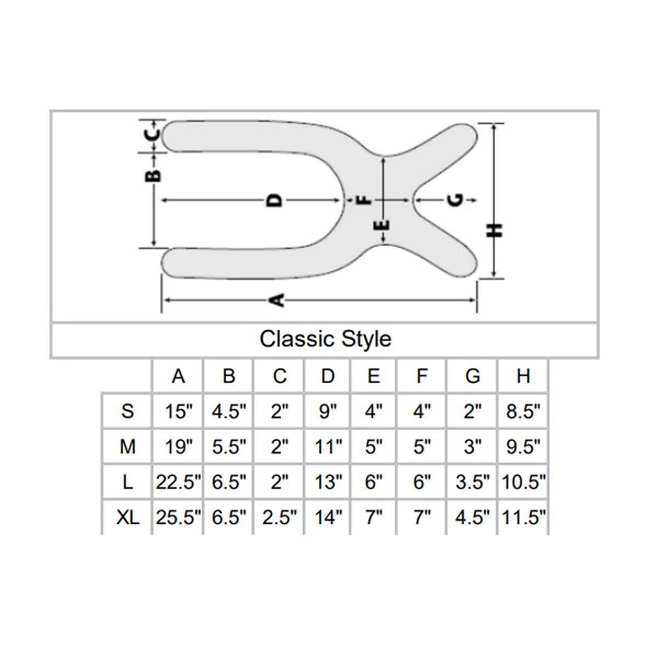 Jay Wheelchair Anterior Trunk Supports Sizes
