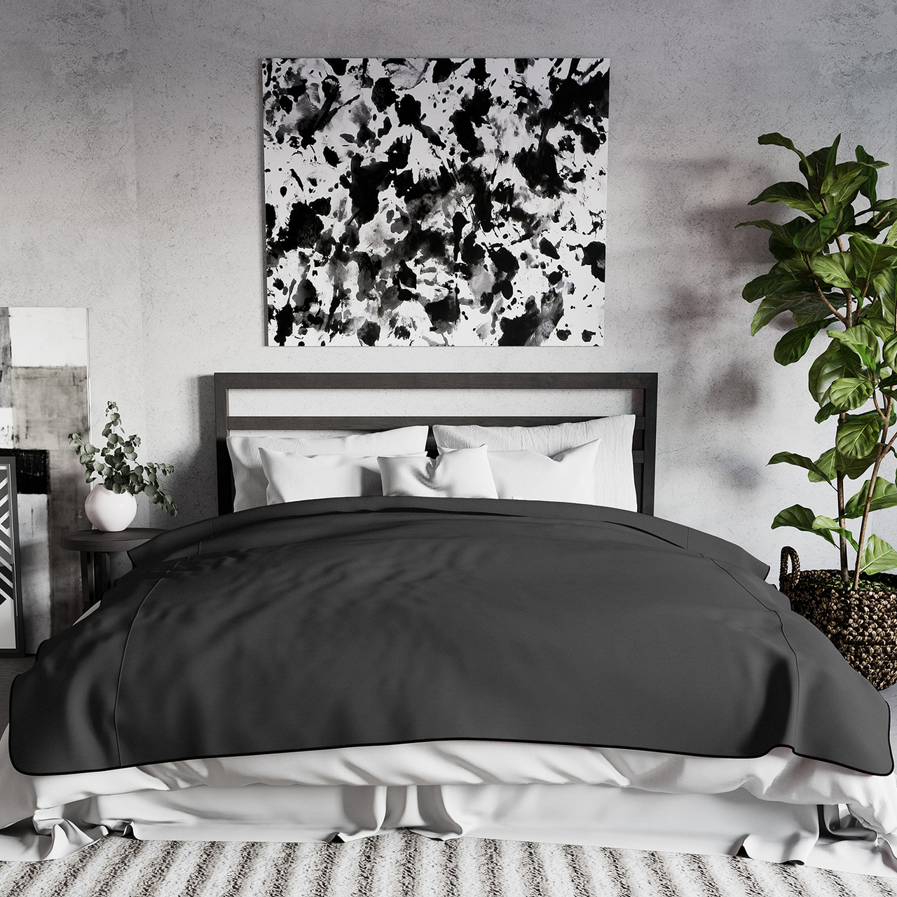 Fascinator Throw King Size Overhead Black