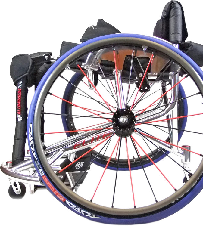  RGK ELITE Basketball Wheelchair Side View Blue Rim