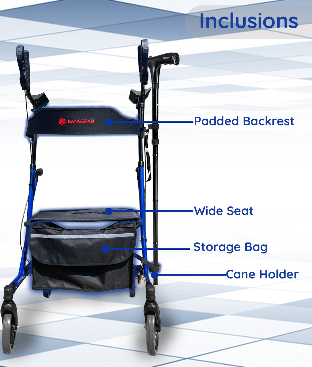 BreezeStride Rollator Inclusion Blue