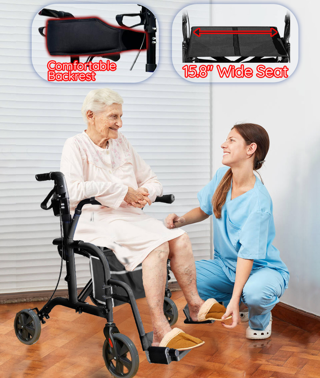 DayWalker Rollator Seat Use Dark Gray