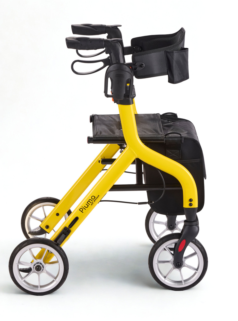 Piuma Ultra-Light Rollator Walker Modena Yellow Side