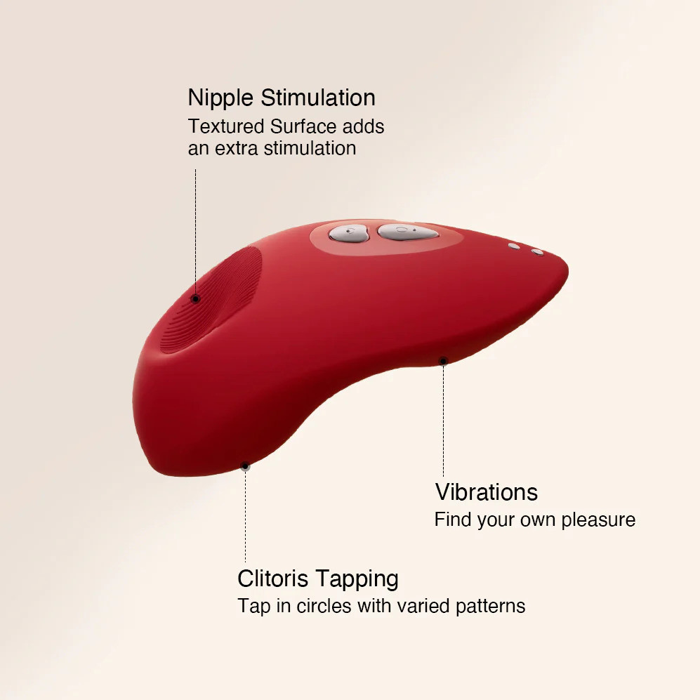 Tremble Clitoral Tapping Vibrator Nipple Stimulation Red
