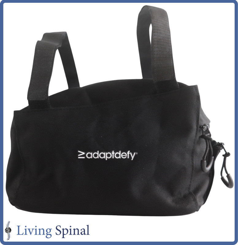 Adaptdefy Defiance Wheelchair Bag Product and Strap Placement Living Spinal