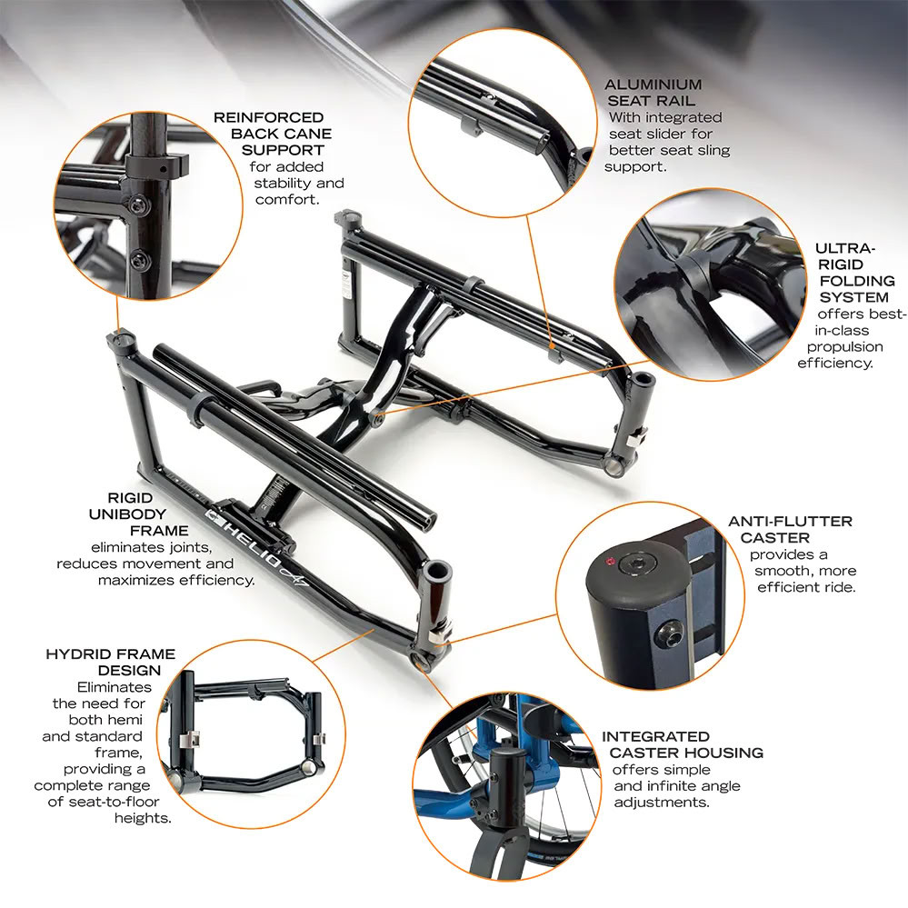 Helio A7 Aluminum Folding Wheelchair Parts