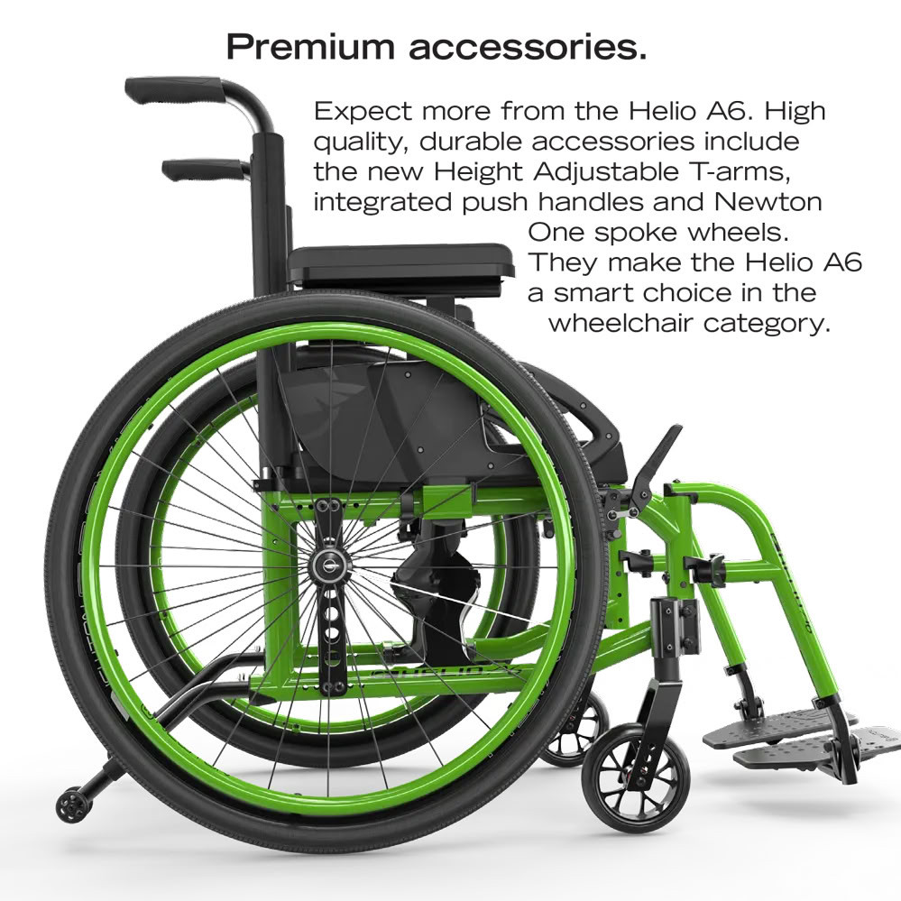 Helio A6 Aluminum Folding Wheelchair Full Side View