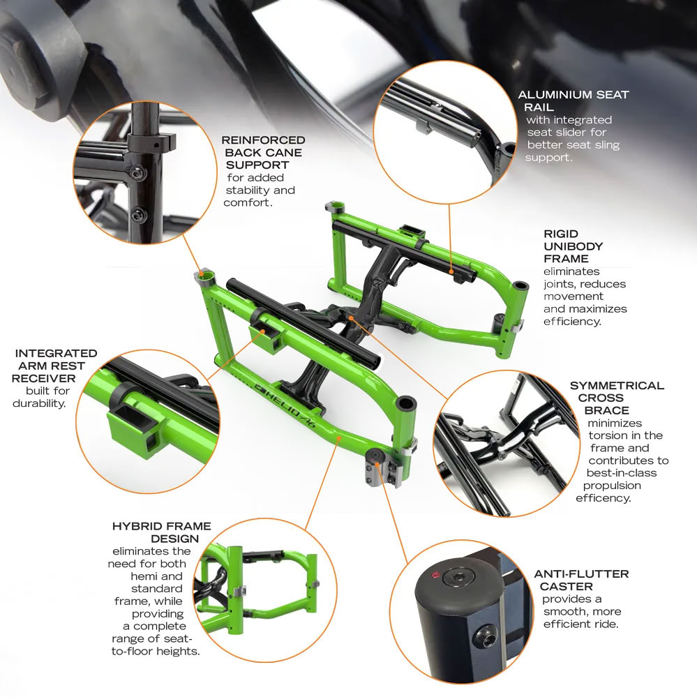 Helio A6 Aluminum Folding Wheelchair Parts