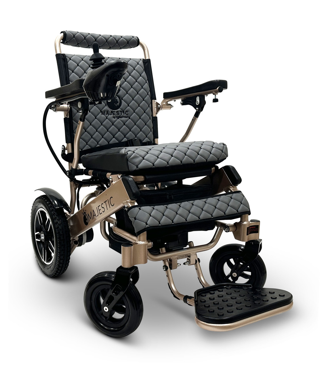 MAJESTIC IQ-8000 Remote Controlled Lightweight Electric Wheelchair Bronze Frame Gray Textile