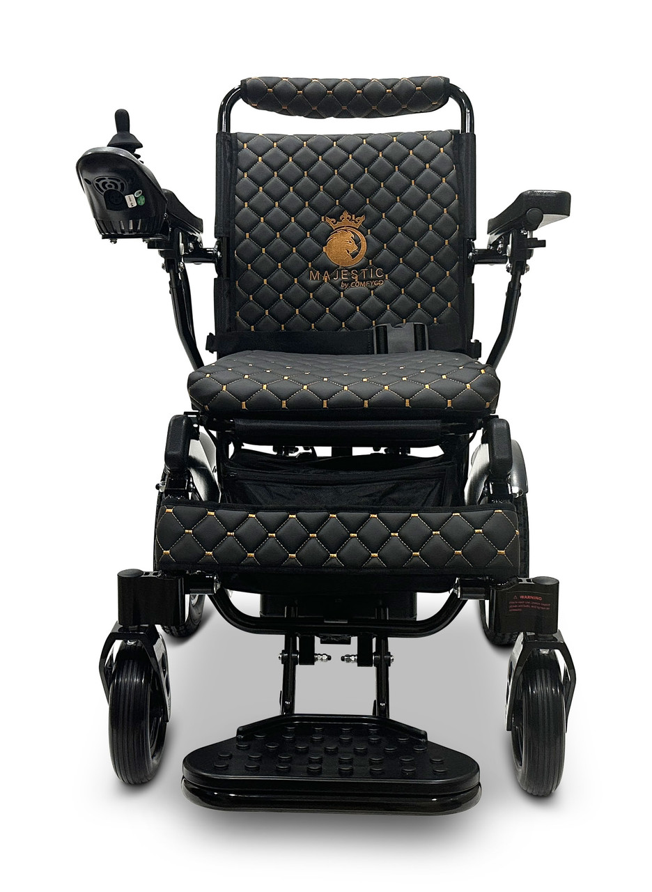MAJESTIC IQ-8000 Remote Controlled Lightweight Electric Wheelchair Black Frame Black Textile