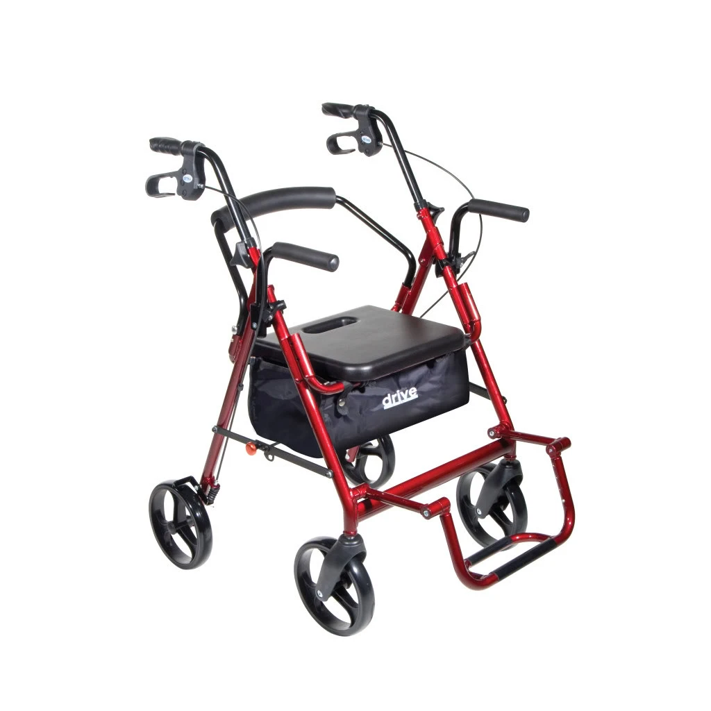 Duet Rollator and Transport Chair Burgundy Chair Design