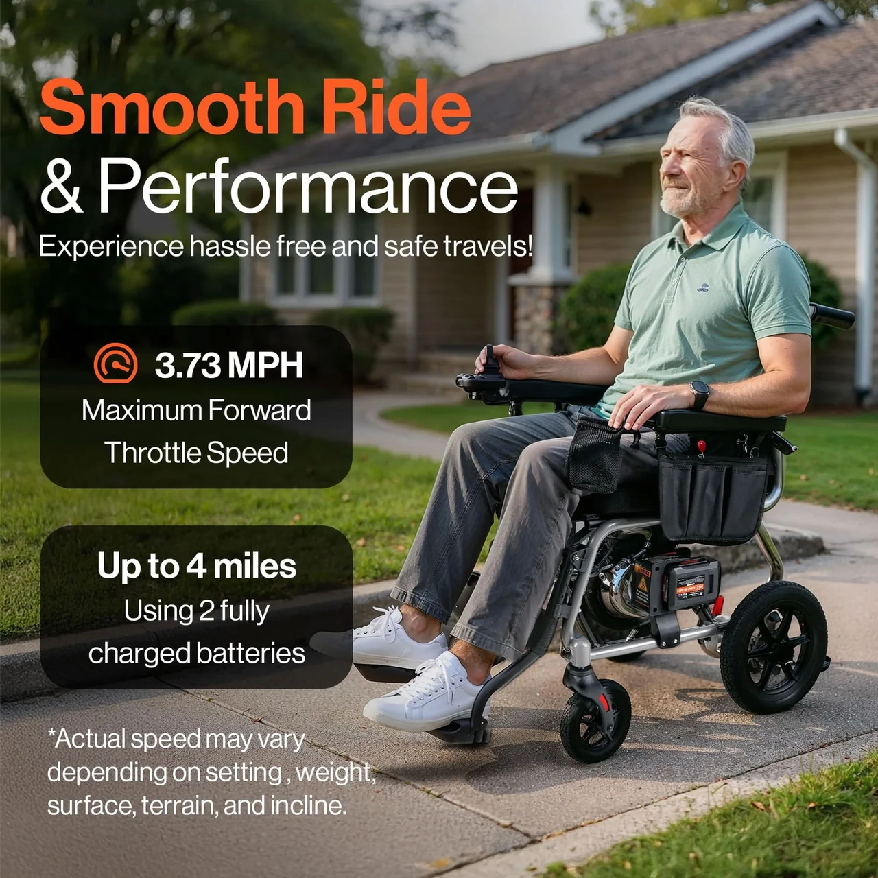 GoRide 2 Plus Portable Electric Wheelchair Smooth Ride