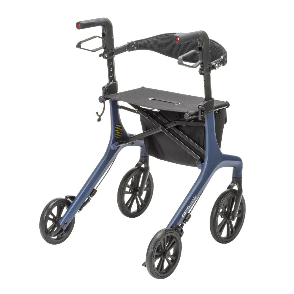 AeroWalk Ultra-Lite Rollator Blue Back