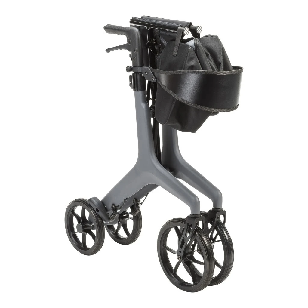 AeroCarbon Ultra Lite Rollator Gray Folded