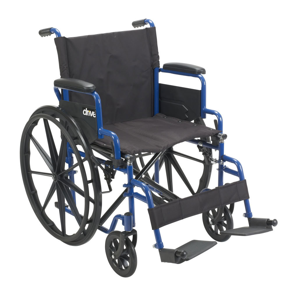Drive Medical Blue Streak 軽量車椅子 折りたたみ式 Blue Streak Wheelchair, by Drive Medical