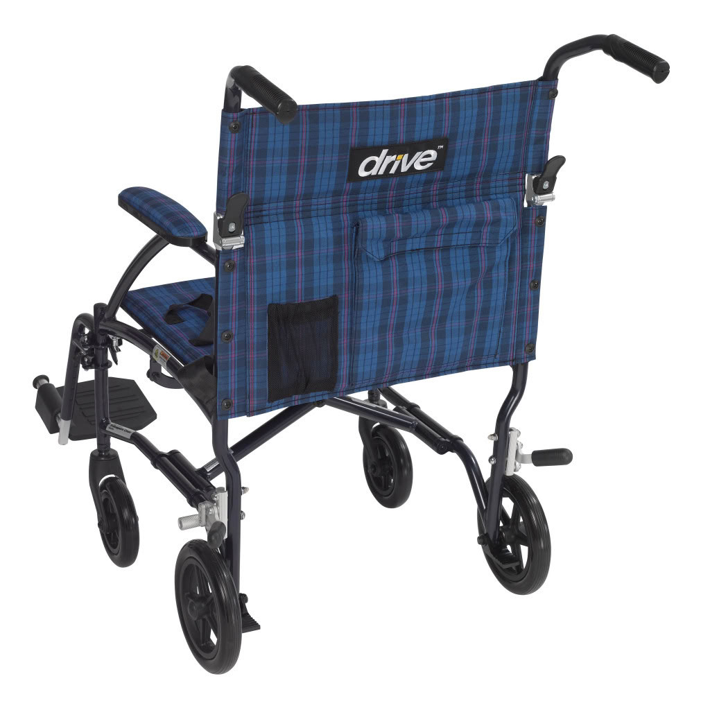 Fly-Lite Aluminum Transport Chair Back Blue Frame
