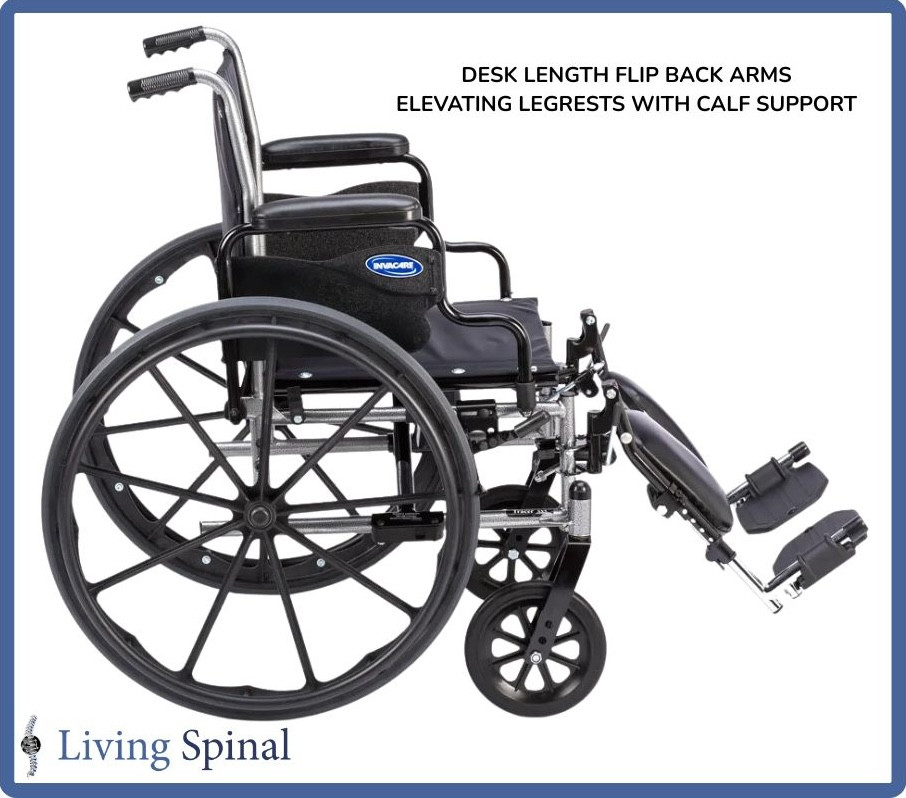 Tracer SX5 Manual Wheelchair Desk Length with Elevating Legrest Living Spinal