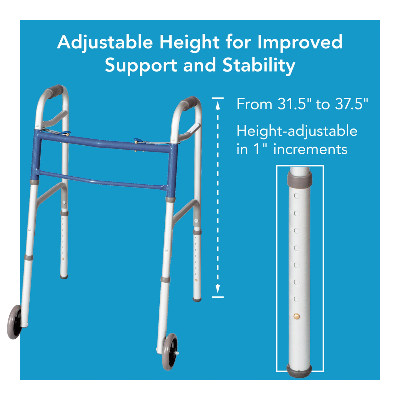 Carex Classics Dual Button Walker Adjustable Height