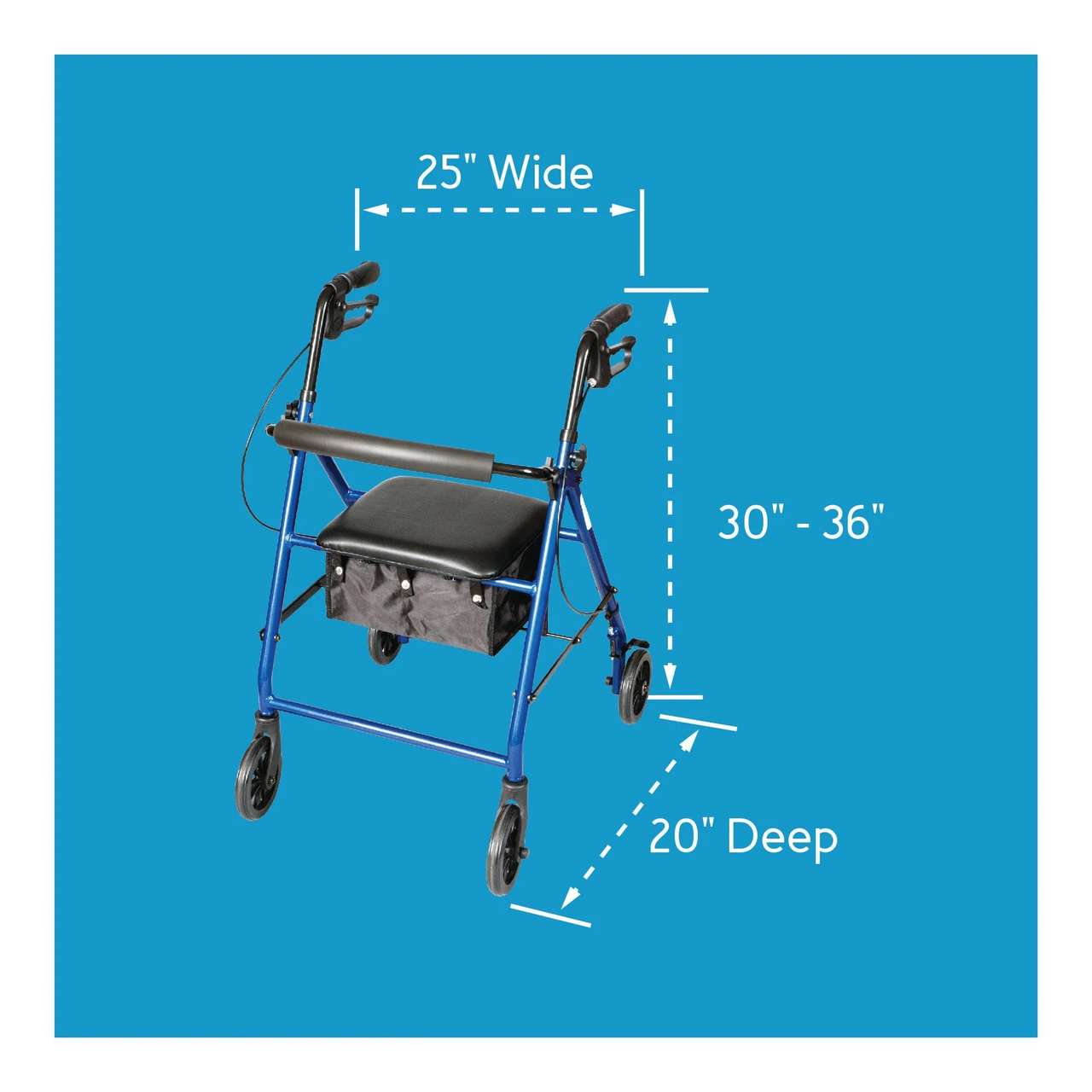 Carex Classics Rolling Walker Dimension
