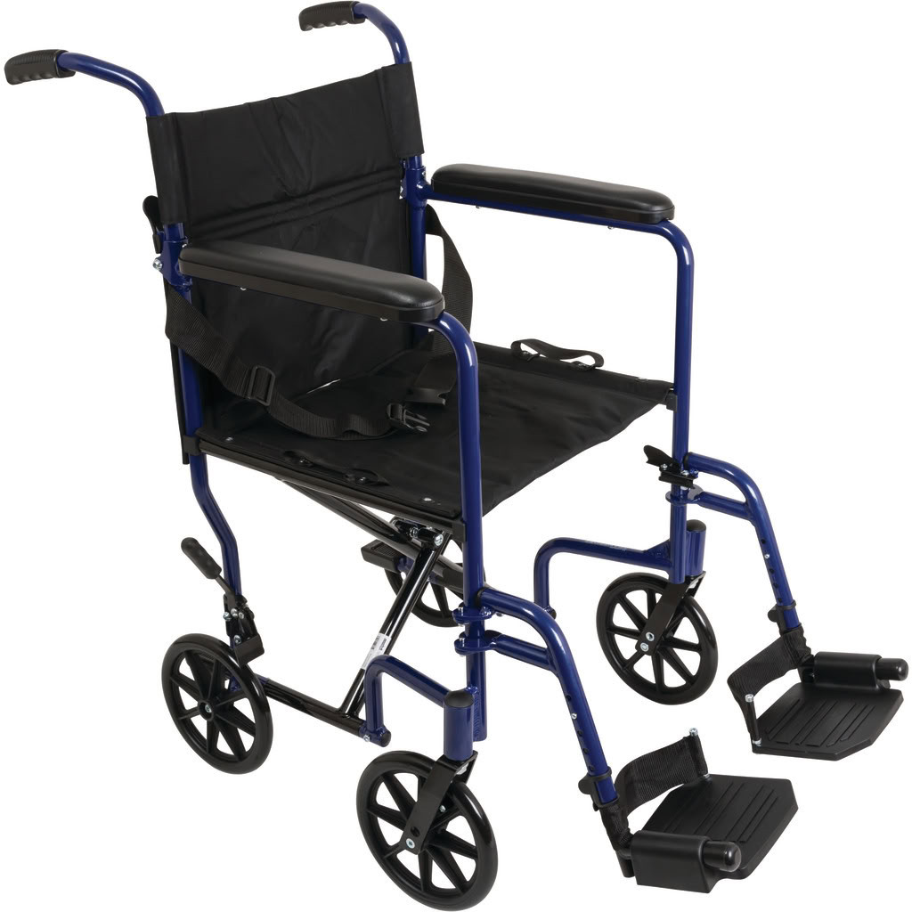 ProBasics Aluminum Transport Chair Blue