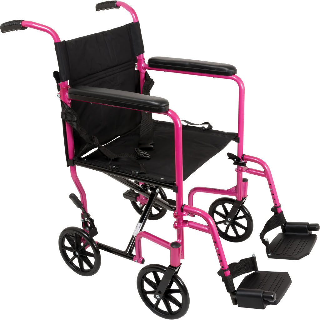ProBasics Aluminum Transport Chair Pink