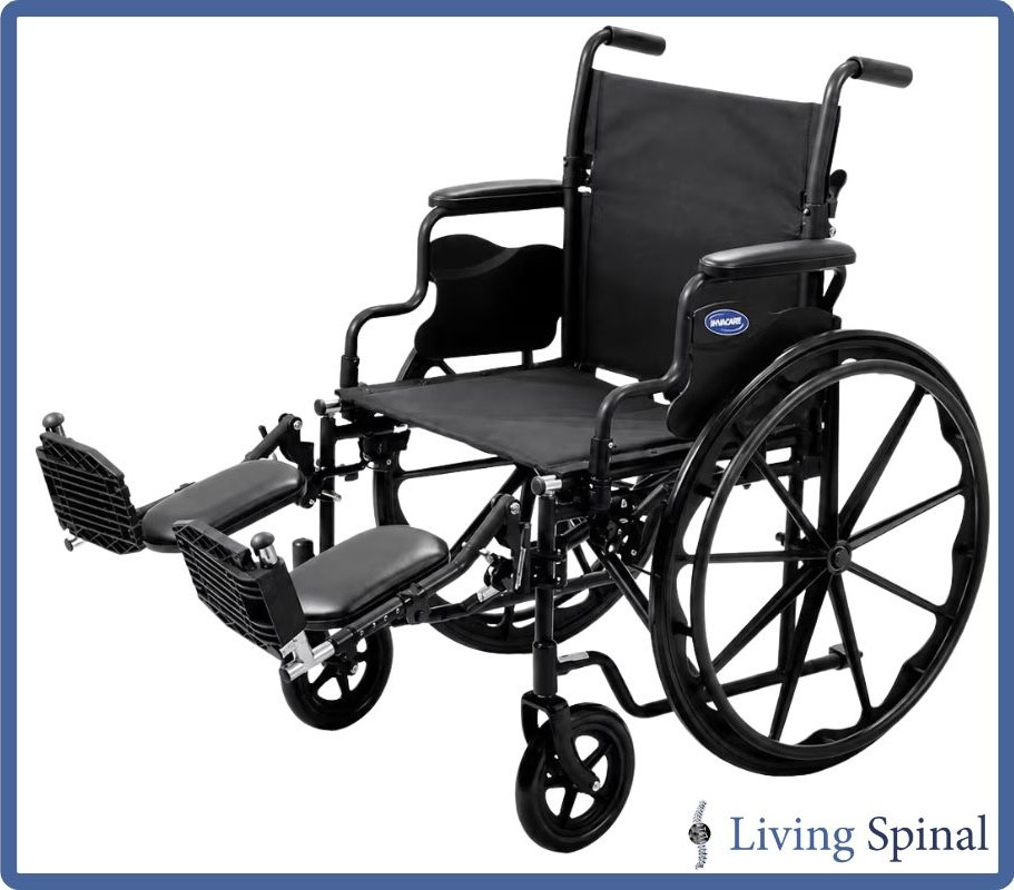Invacare EasyGlides Manual Wheelchair Elevating with Calf Support Black Living Spinal