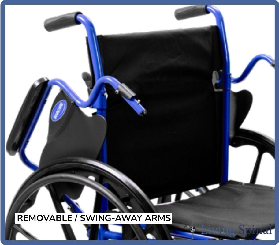 Invacare EasyGlides Manual Wheelchair Removable Armrest Living Spinal