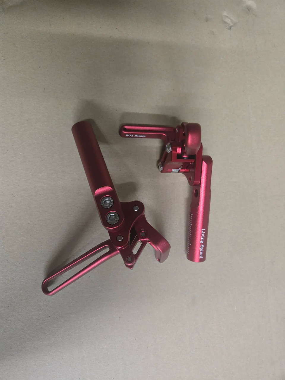 BOA Push-2-Lock Wheelchair Brakes Red