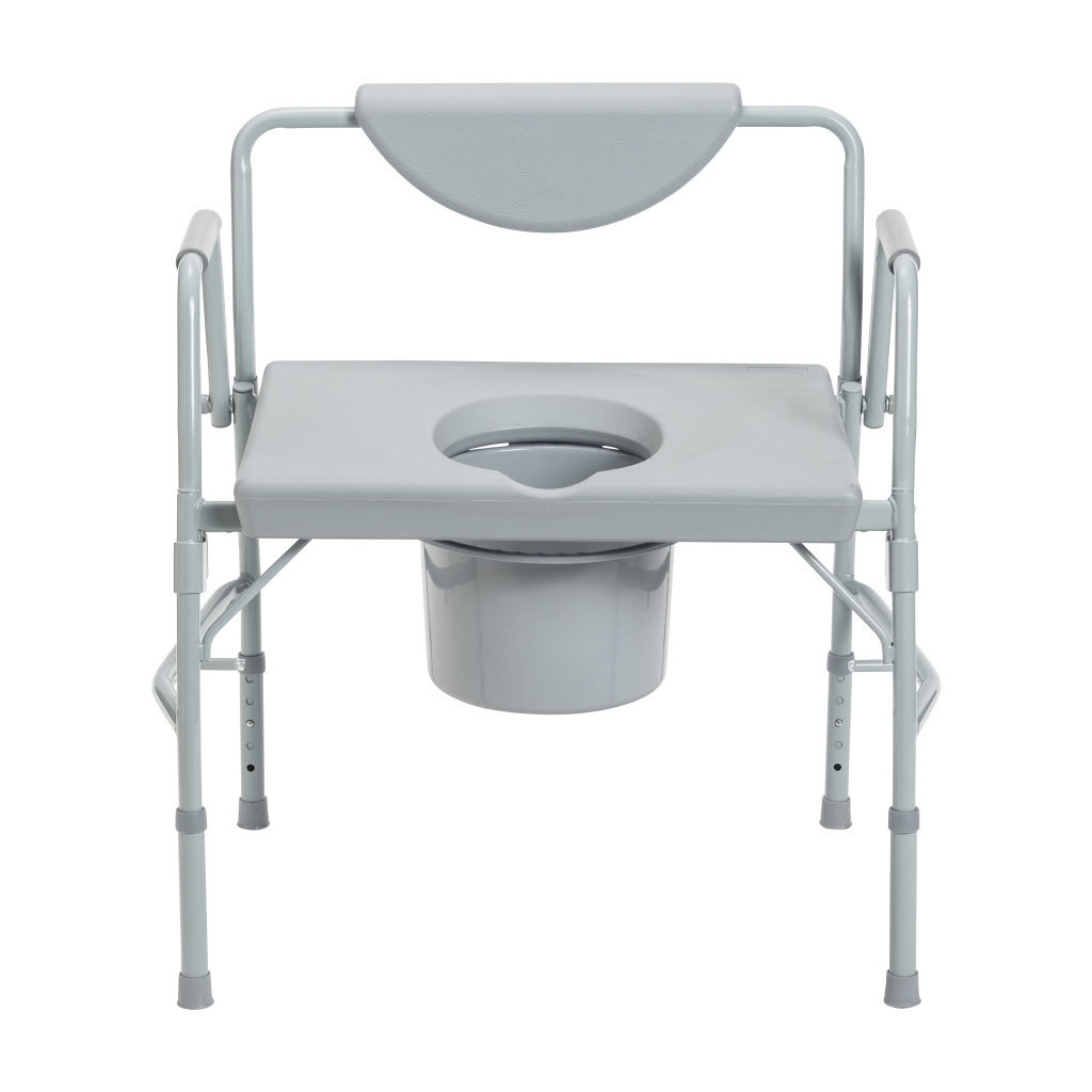 Deluxe Bariatric Drop-Arm Commode Front