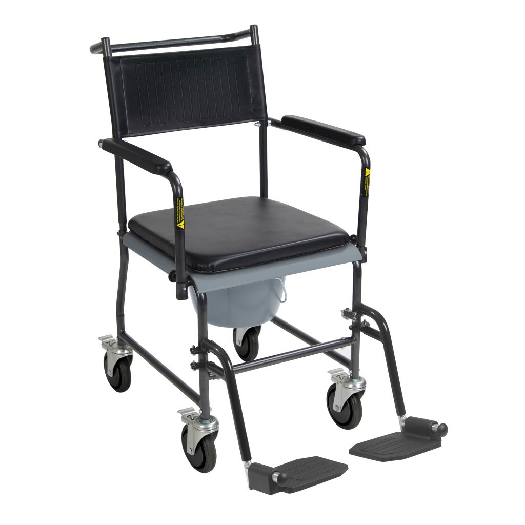 Upholstered Drop Arm Wheeled Commode Main Image