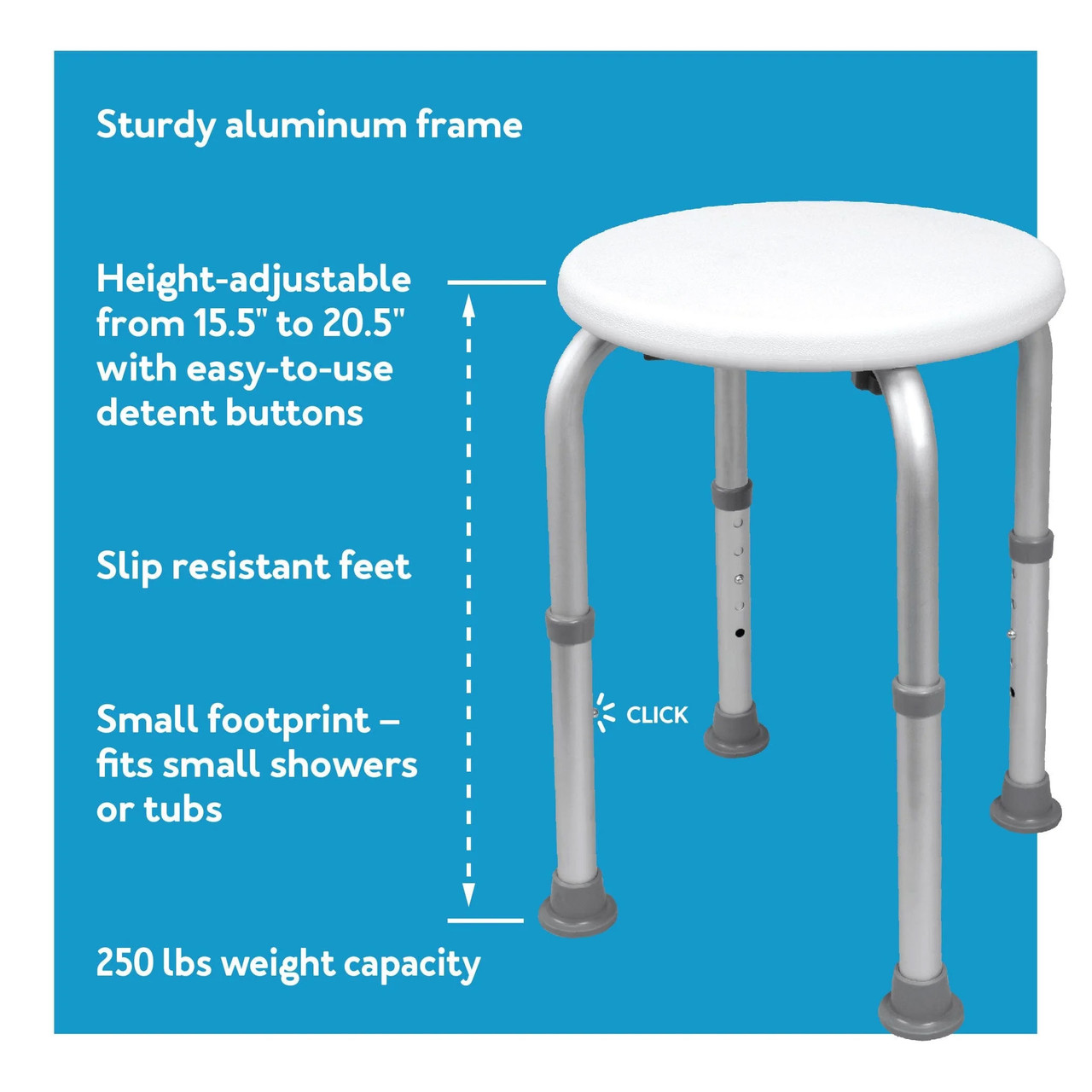 Drive Medical Carex Compact Shower Stool Features Overview