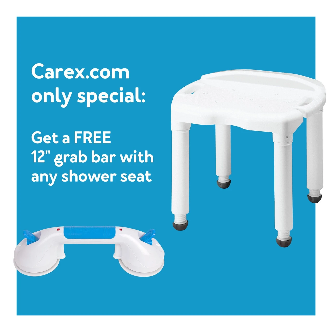 Carex Universal Bath Seat without Back Free Shower Set Promo