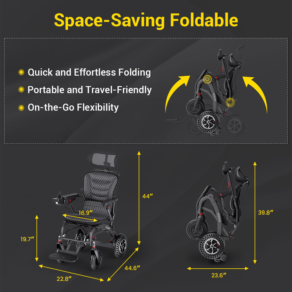 Easwe B10 Foldable Electric Wheelchair Space-Saving