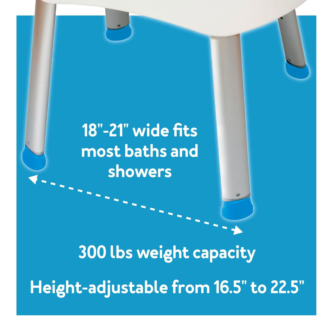 Carex E-Z Bath and Shower Seat with Handles Leg Dimensions