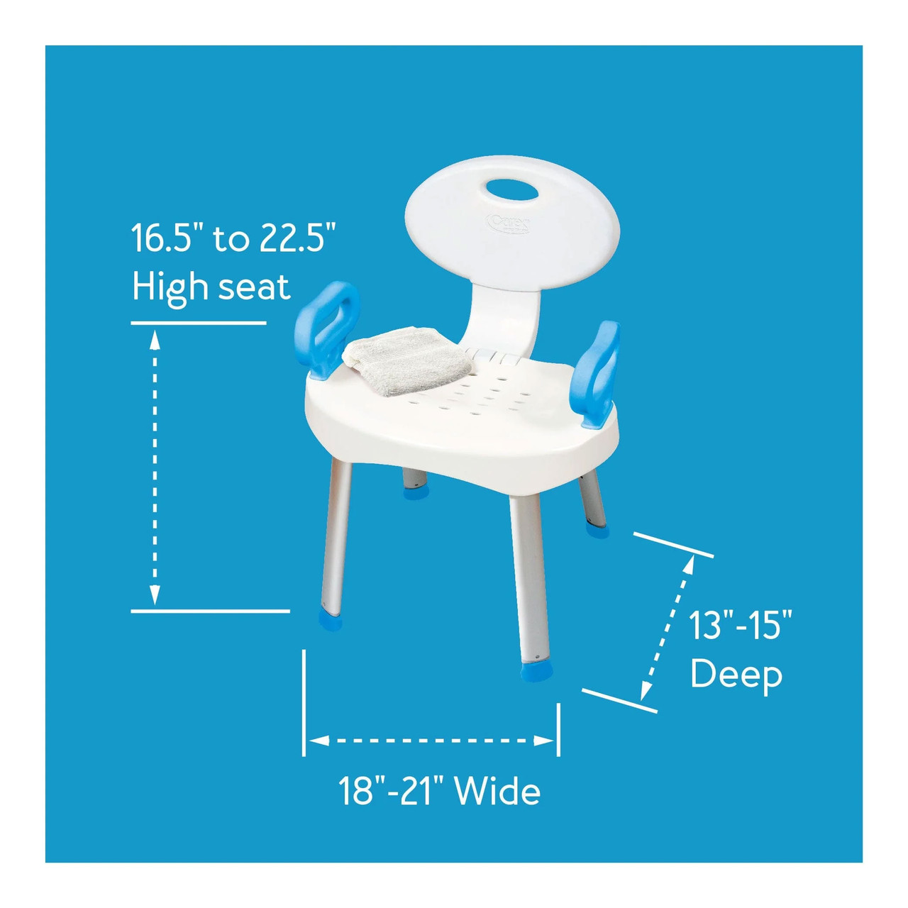 Carex E-Z Bath and Shower Seat with Handles Overall Dimensions