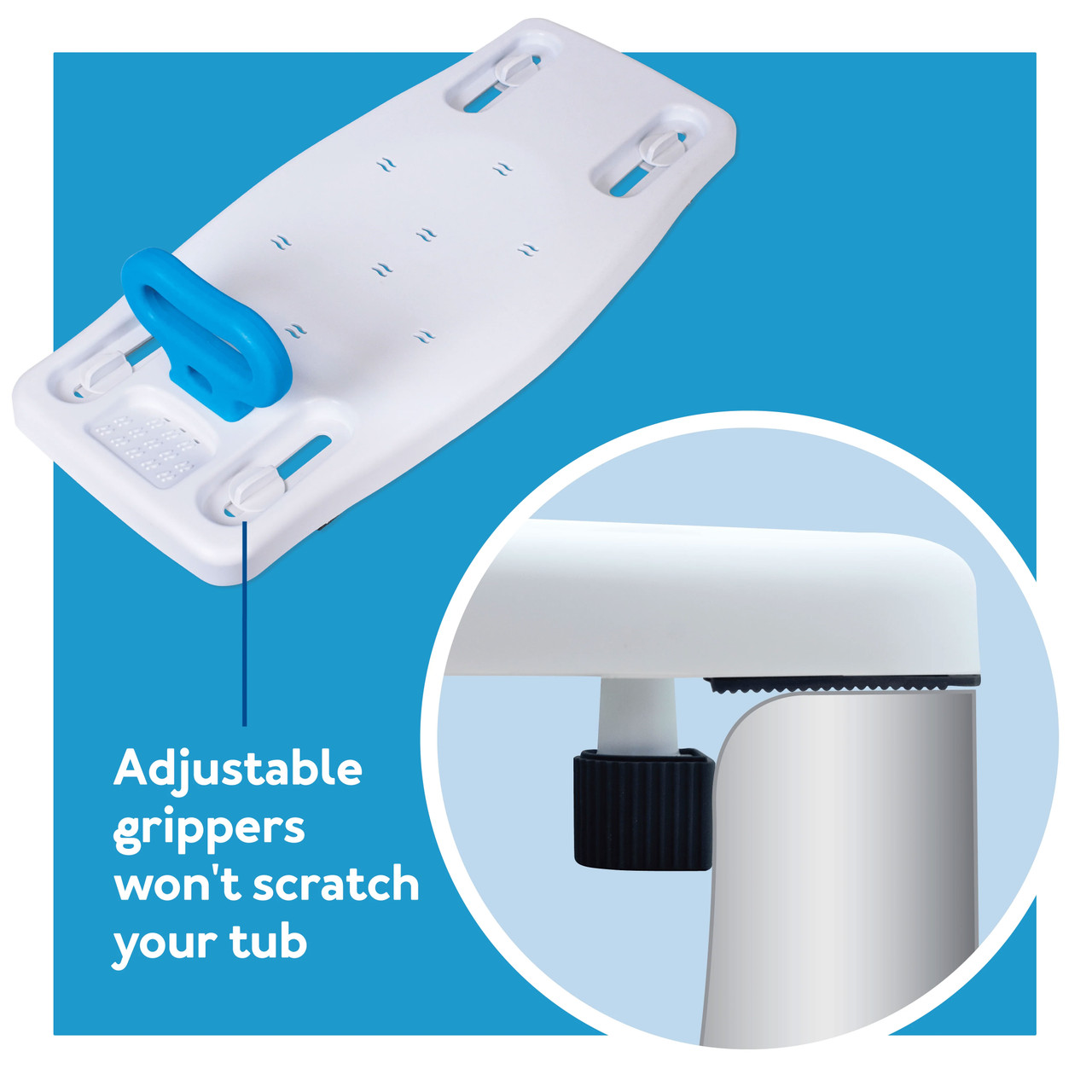 Carex Portable Shower Bench Adjustable Grippers
