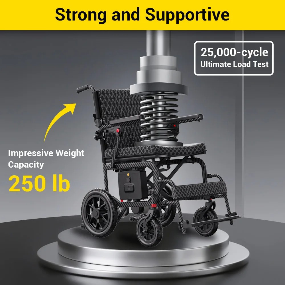 Easwe D10 Foldable Electric Wheelchair for Seniors Strong Support
