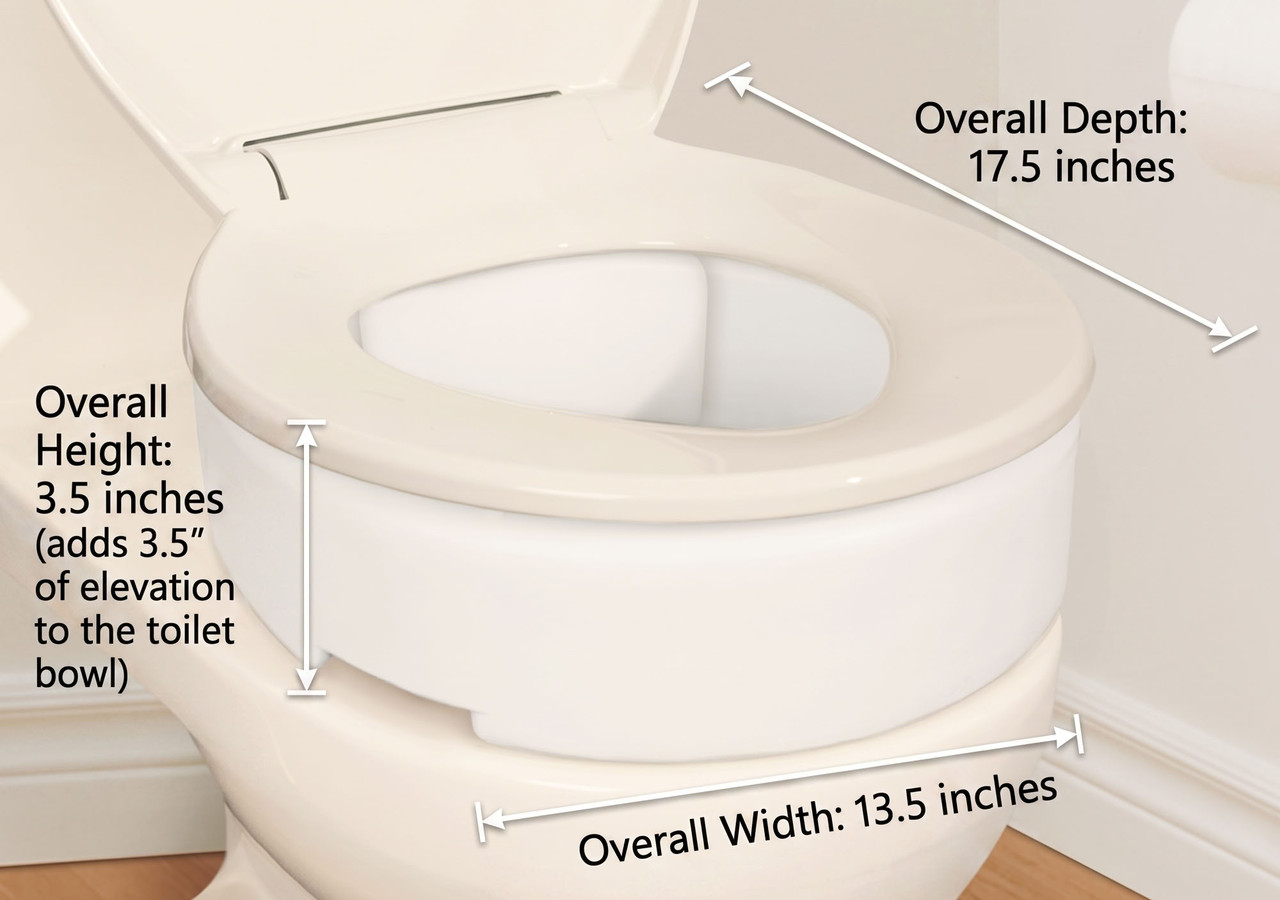 AquaSense Toilet Seat Riser with Hinge Dimensions