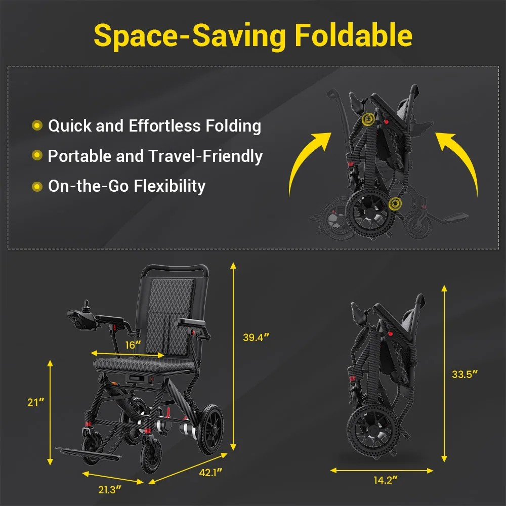 Easwe E10 Powered Electric Wheelchair for Seniors Foldable