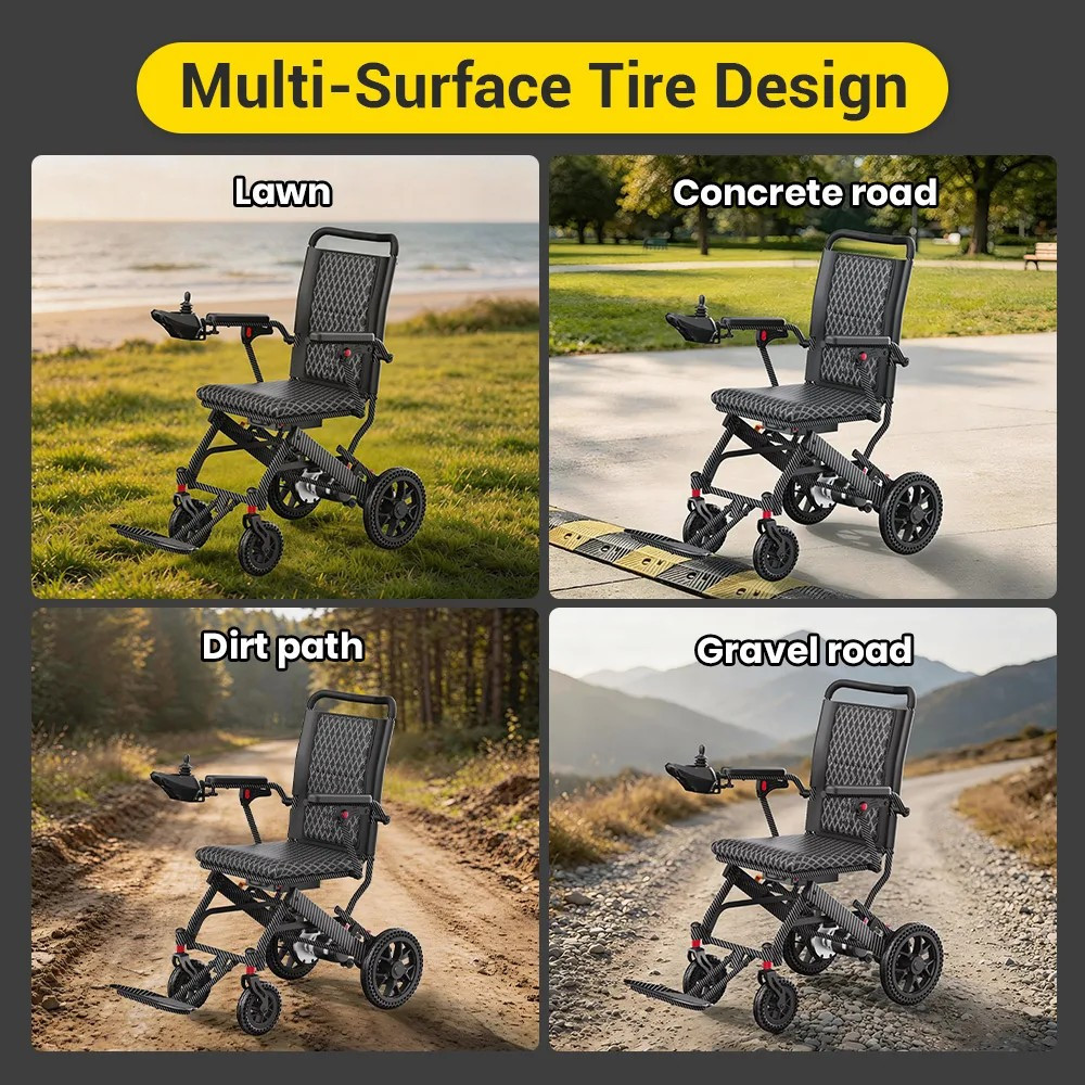 Easwe E10 Powered Electric Wheelchair for Seniors Multi-Surface Tires