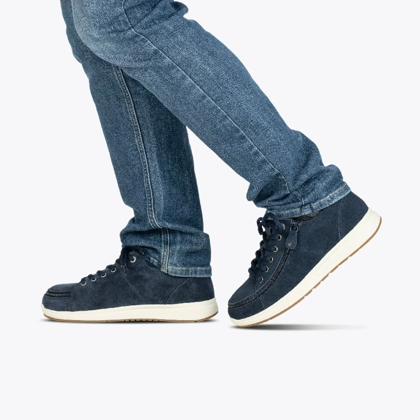 Adaptive Men's Leather BILLY Comfort Plush Shoes, by Billy Footwear Side View Black