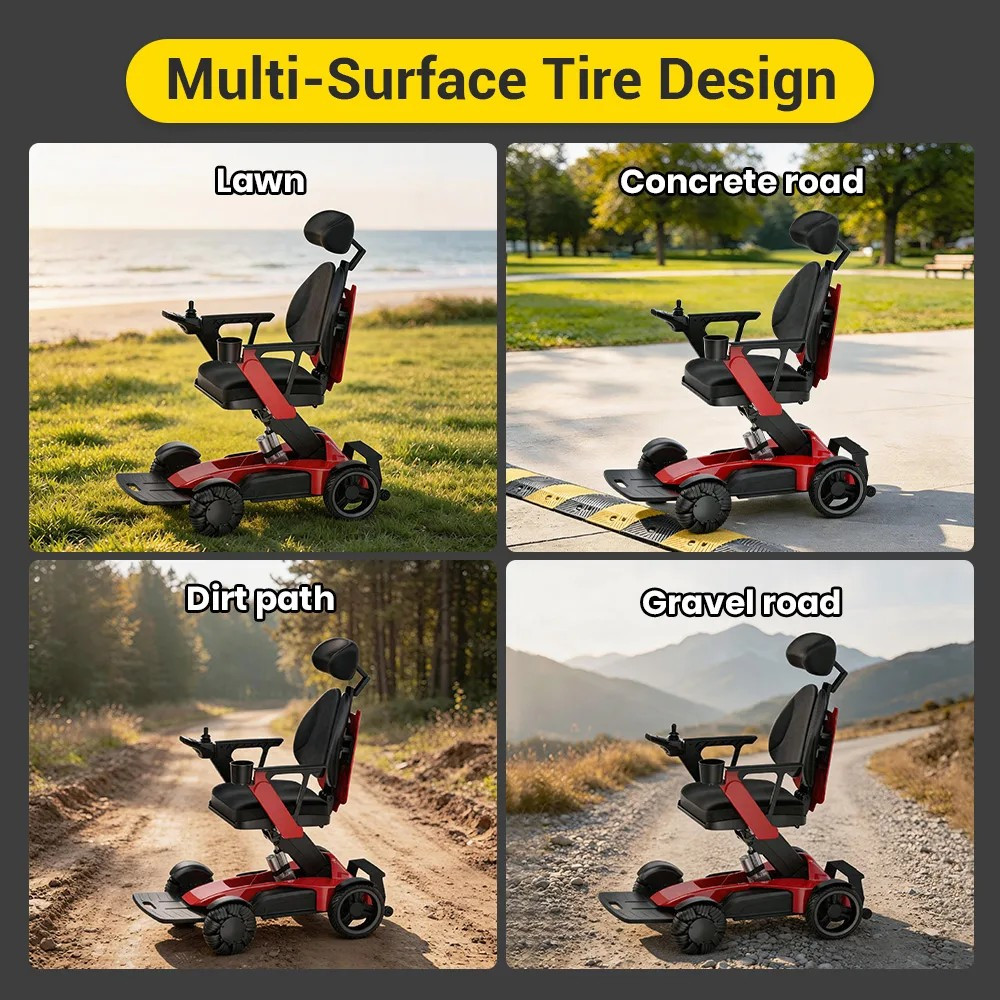 Easwe L10 Luxury Electric Wheelchair with Adjustable Seat Height All-Terrain Tire