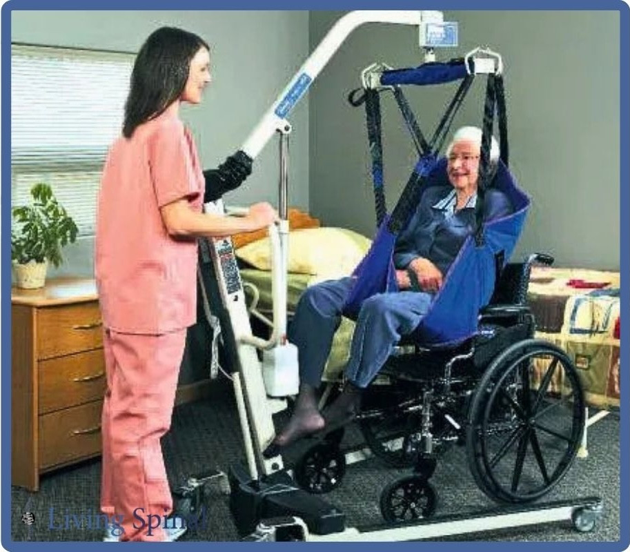 Invacare Divided Leg Sling Product Lifestyle Photo Living Spinal