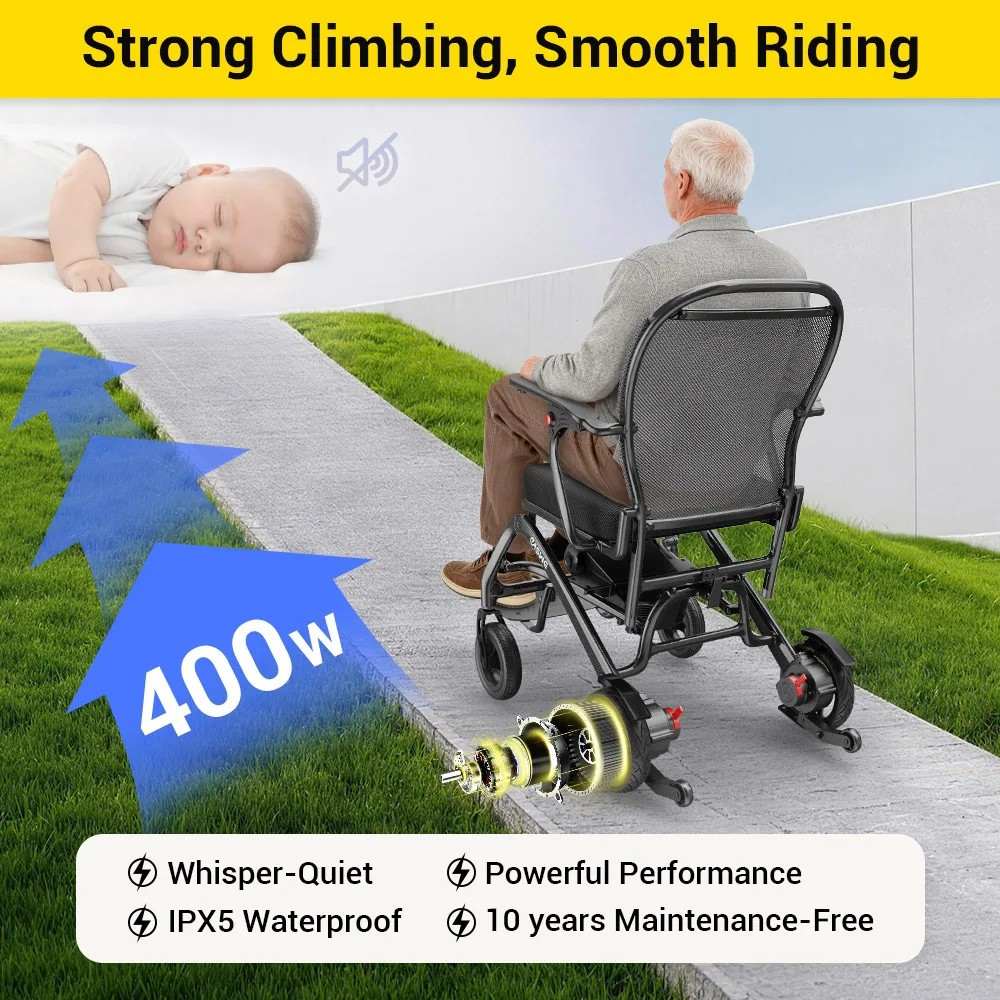 Easwe C20 Long Range Carbon Fiber Electric Wheelchair 400W