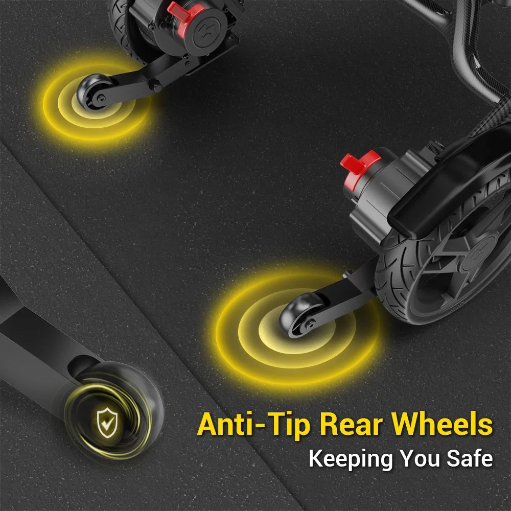 Easwe C20 Long Range Carbon Fiber Electric Wheelchair Anti-Tip Rear Wheels