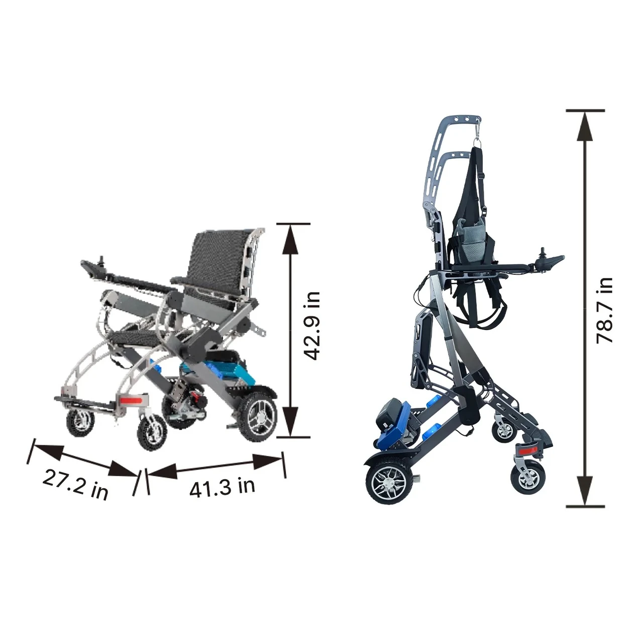 Easwe S10 Standing Electric Wheelchair Dimension